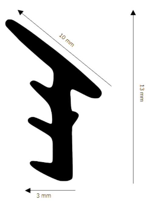 Dichtung für Steck- und Glasleisten für Kunststoff, Aluminium, ca. 3mm Luft, R-775