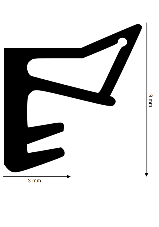 Holz-Fensterdichtung DH R-1936-A mit 3mm Nut im Überschlag