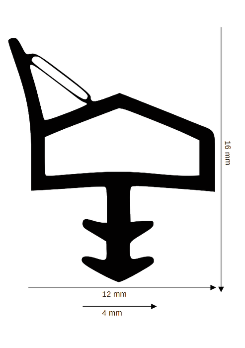 Holz-Zimmertürdichtung DH R-911 mit Ausreißsteg