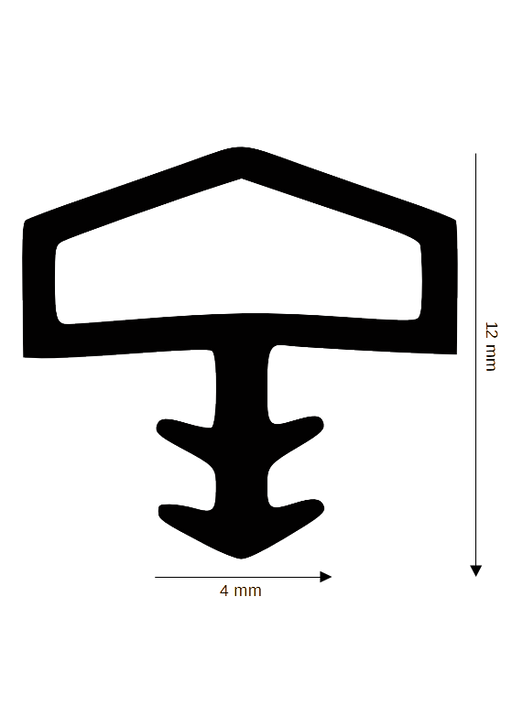 Holz-Zimmertürdichtung DH RT-1 für 12mm Falzbreite