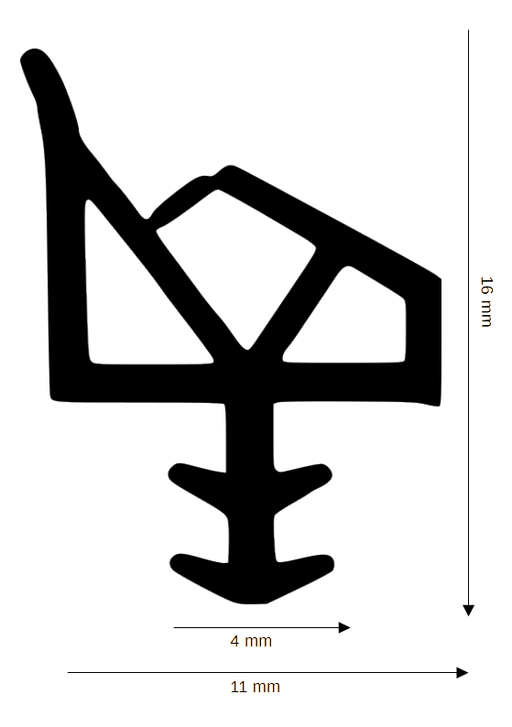 Holz-Zimmertürdichtung DH RT-4 mit Ausreißsteg